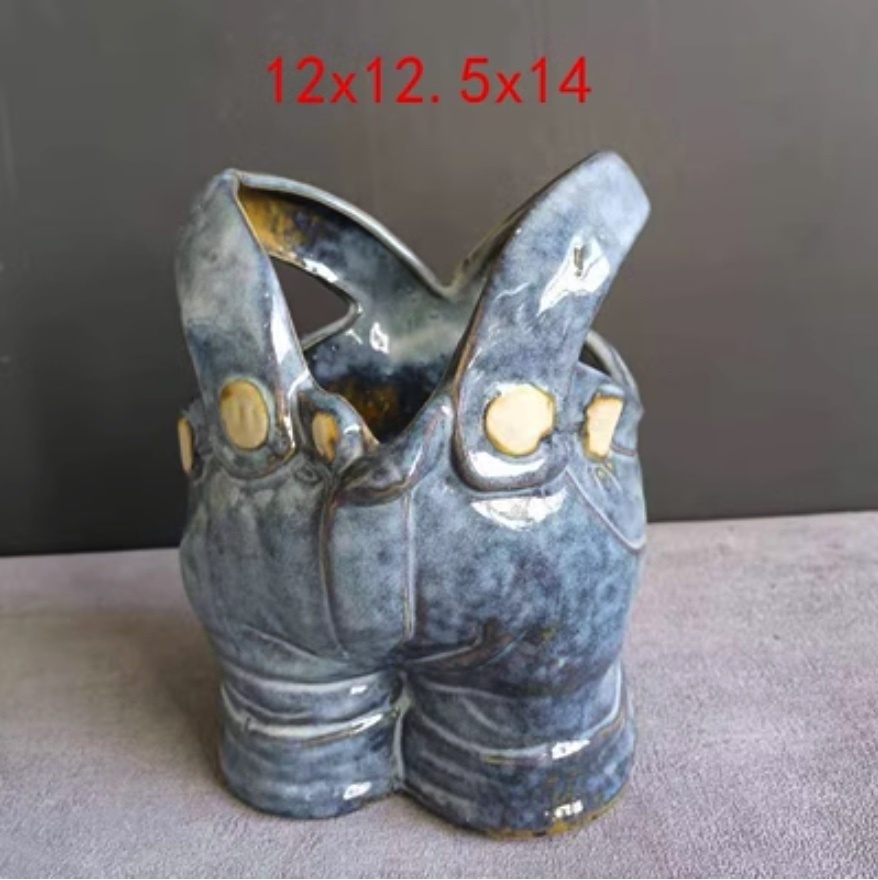 Popular creative jeans-shaped flower pot (light blue - color subject to picture)