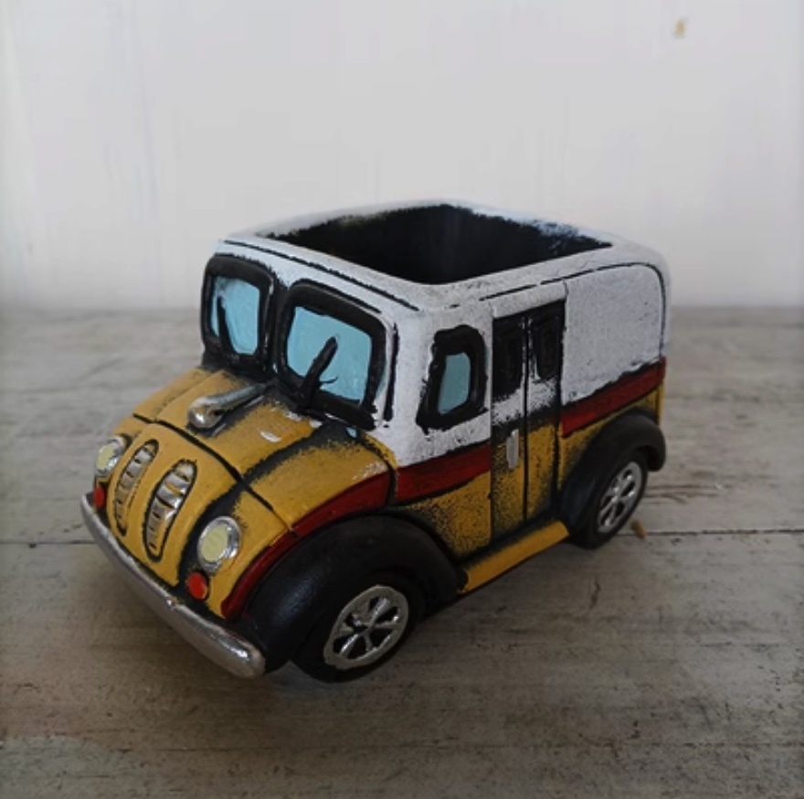 Popular car cute succulent flowerpot (lemon yellow)