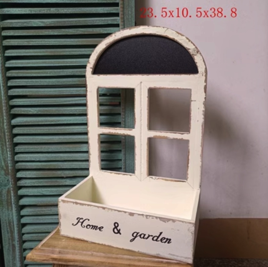 Hot style distressed white solid wood door hanging pot flower pot (white-color picture is the main model 2)