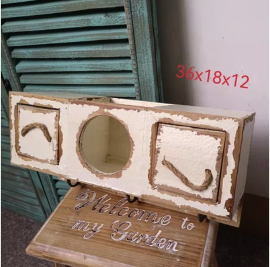 Hot style distressed white solid wood door hanging pot flower pot (transparent - color picture shows main model 6)