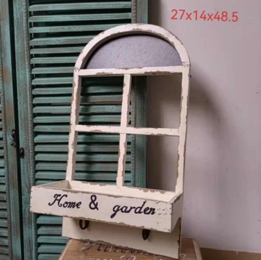 Hot style distressed white solid wood door hanging pot flower pot (orange-color picture is the main model 8)