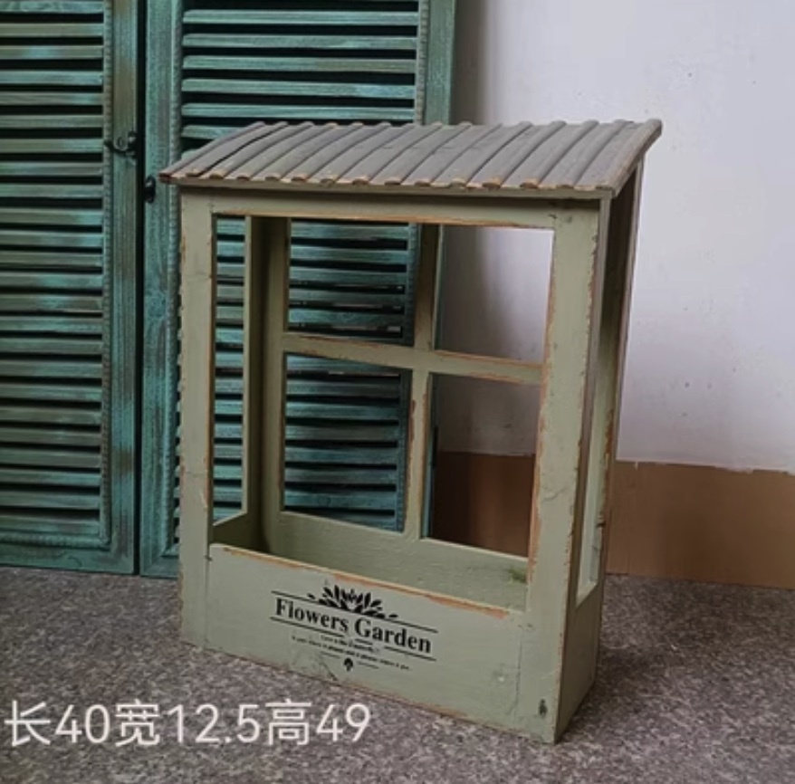 Hot style distressed white solid wood door hanging pot flower pot (military green - color picture is the main model 10)