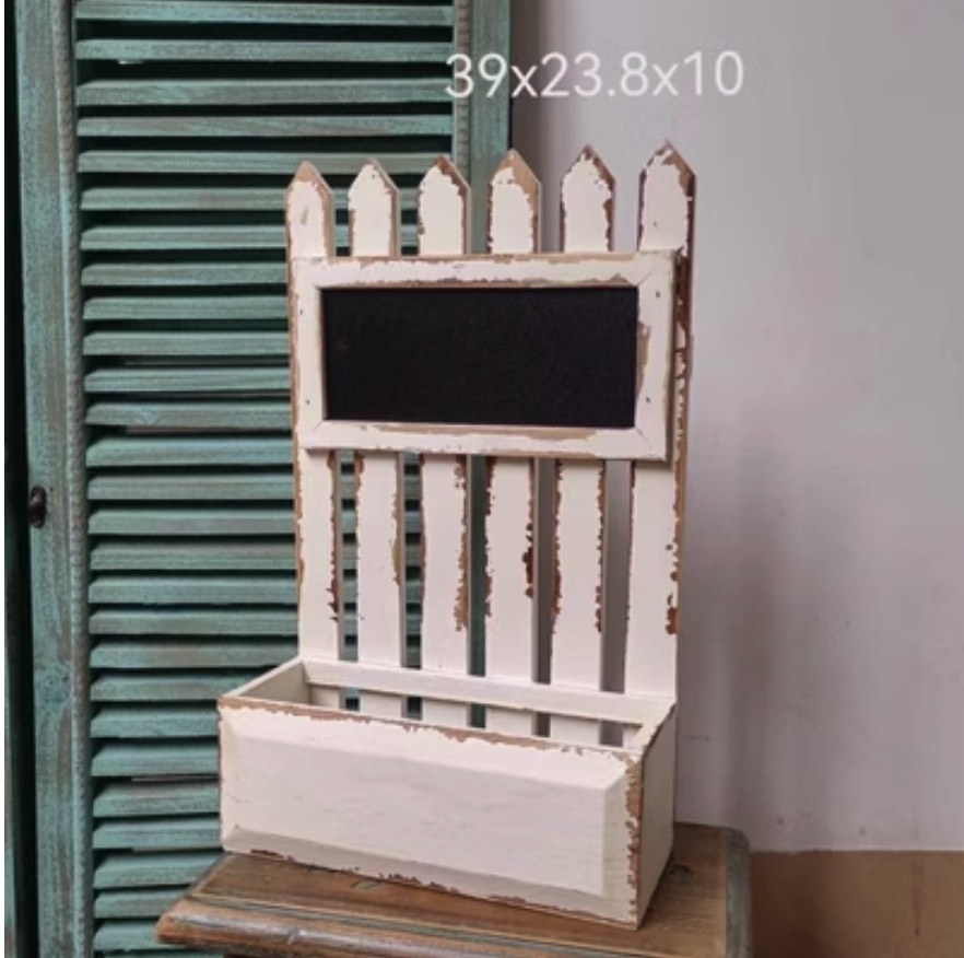 Hot style distressed white solid wood door hanging pot flower pot (pink - color picture shows the main model 9)