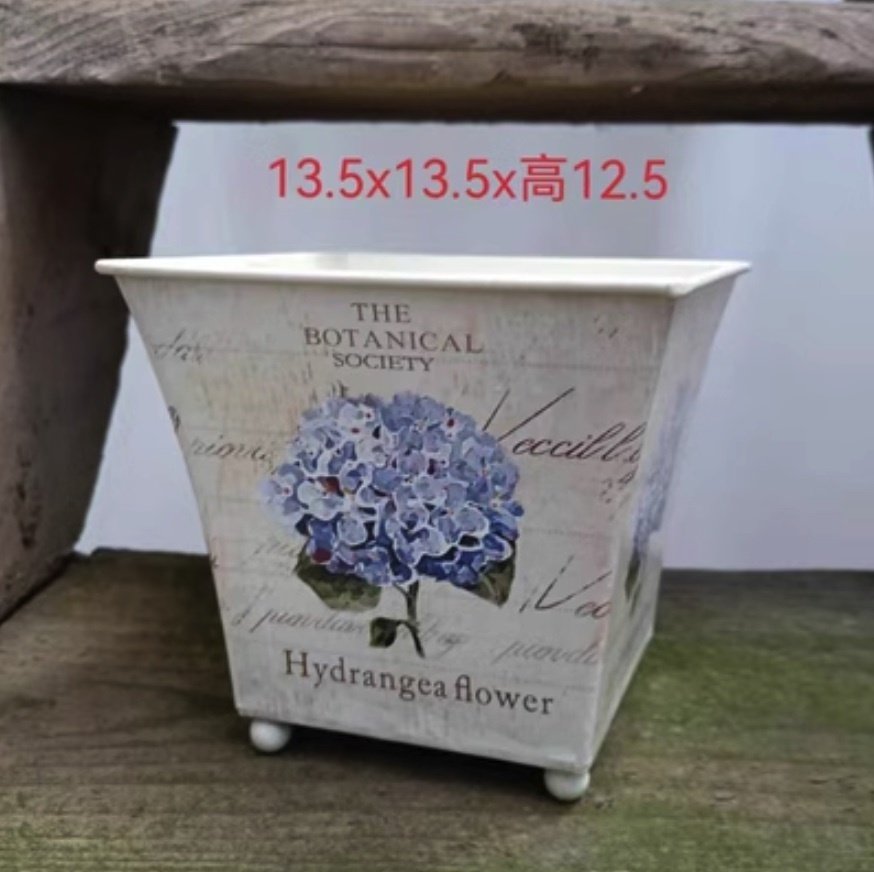 Popular nostalgic floral plant flower pots (ginger yellow - the color is subject to the picture)