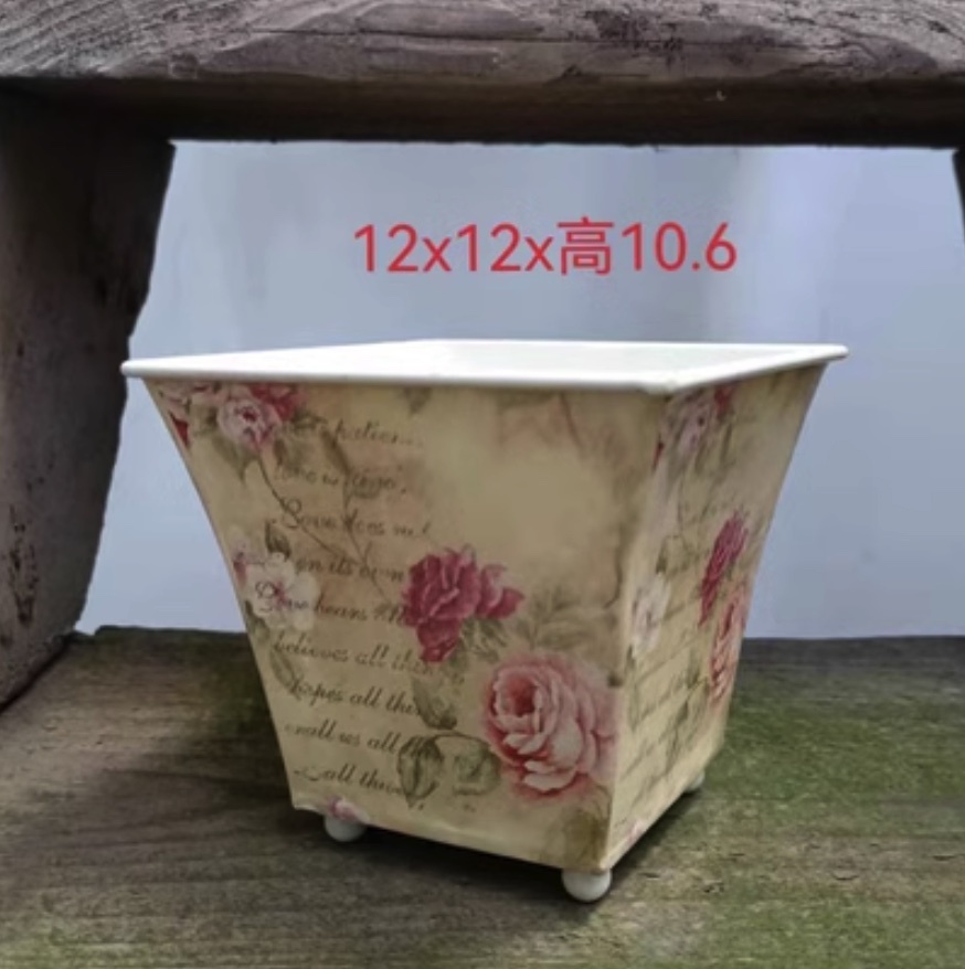 Hot style nostalgic flower and plant flower pots (lemon yellow - the color is subject to the picture)