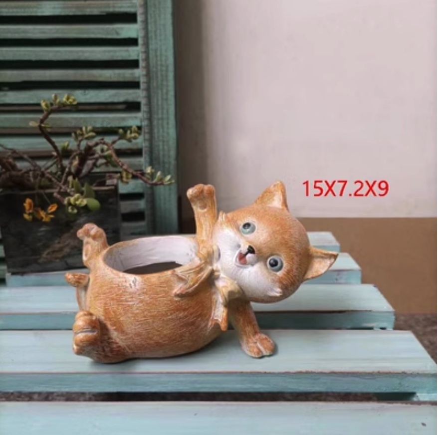 Popular cartoon resin succulent flowerpot (orange 1)