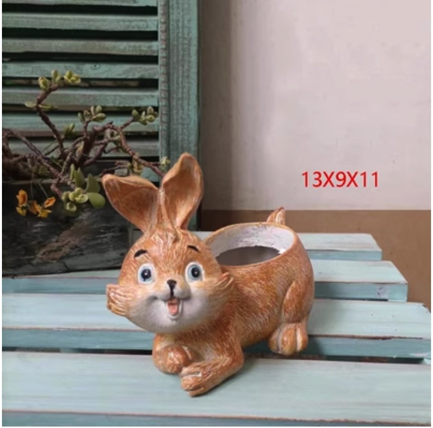 Popular cartoon resin succulent flowerpot (orange 3)