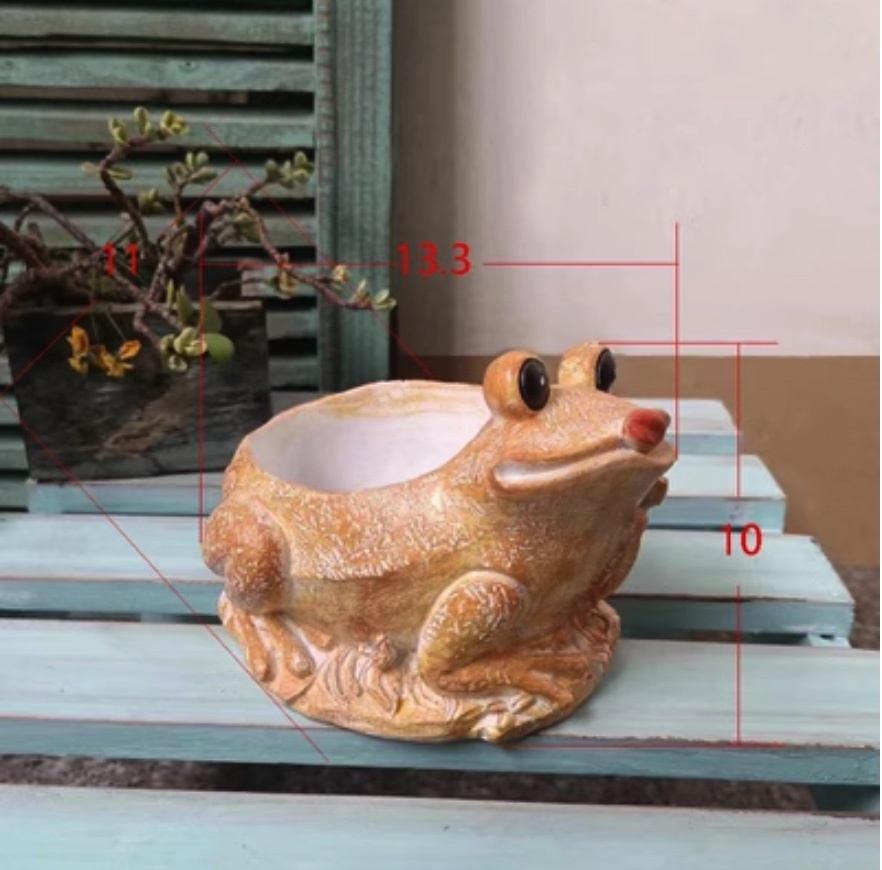 Popular cartoon resin succulent flowerpot (orange 4)