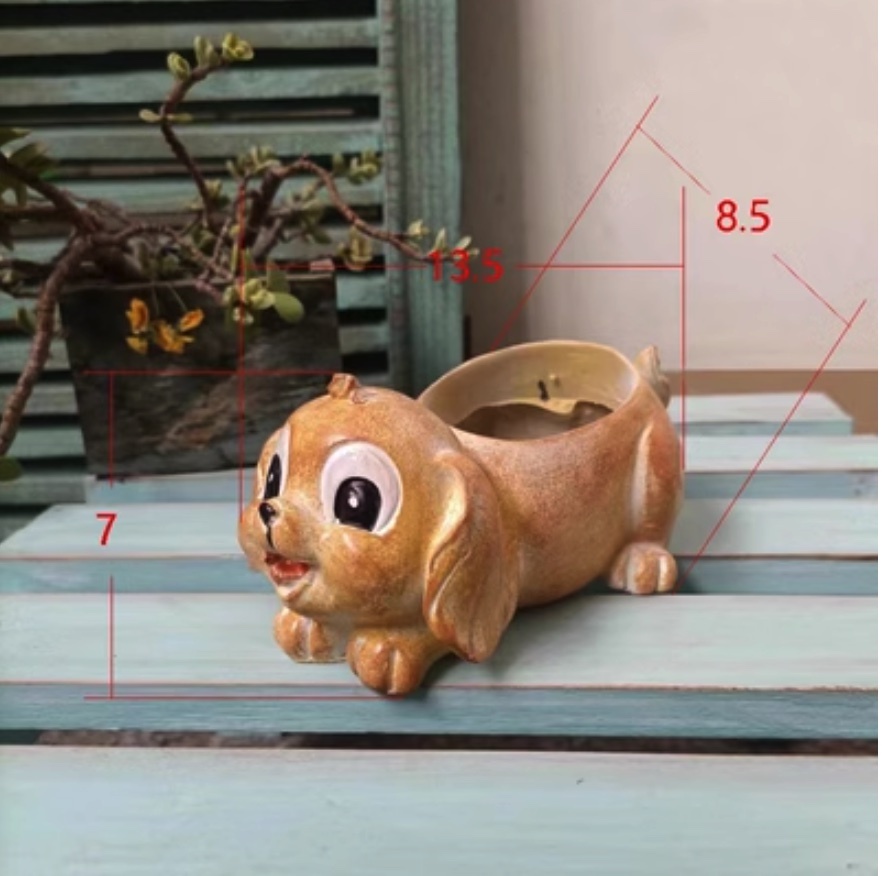 Popular cartoon resin succulent flowerpot (orange 2)