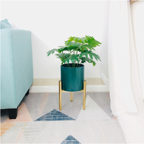 新款落地式室内花架植物架（墨綠色，直徑20cm*高30cm)