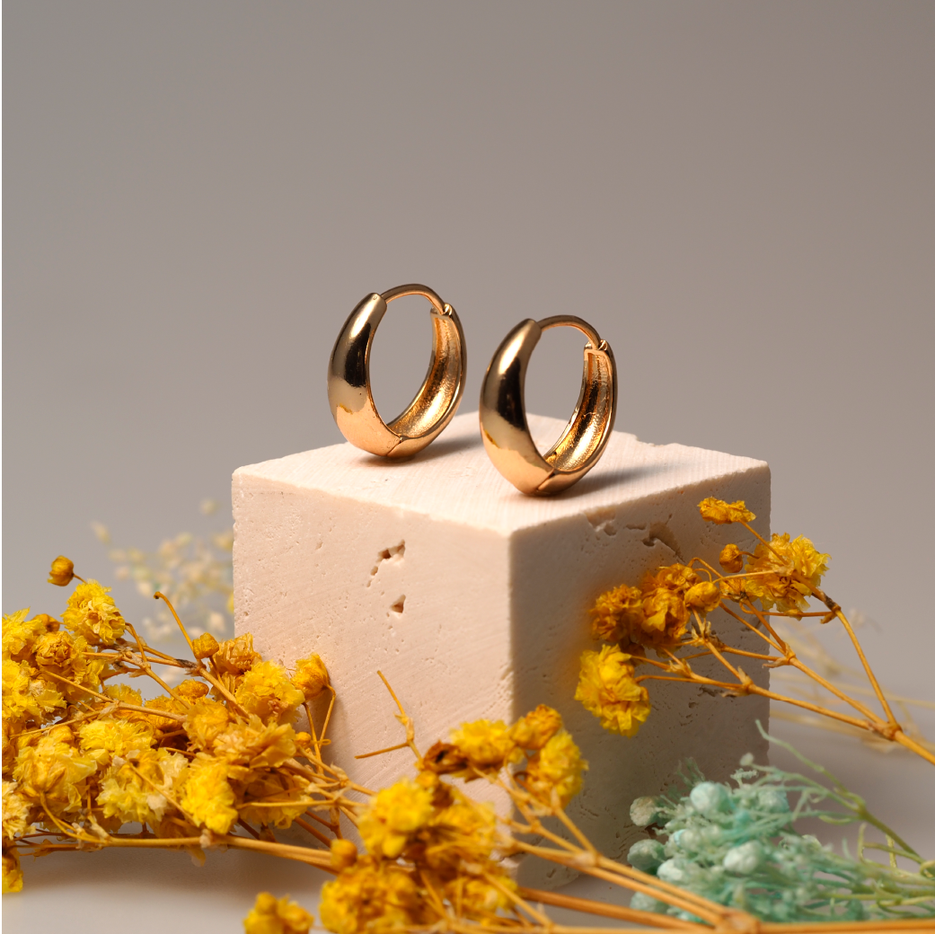 【AOI】電影裡面看過我-S925純銀環形耳環-金/銀