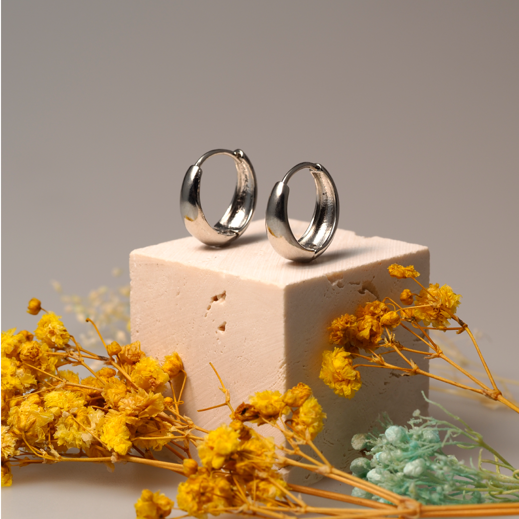 【AOI】電影裡面看過我-S925純銀環形耳環-金/銀