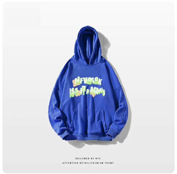 爆款連帽衛衣【M-3XL】【藍色-薄款】(下單後聯絡客服確認發貨尺碼) 