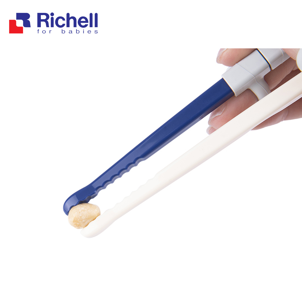 【Richell 利其爾】兒童學習筷第一階段 - 藍色 (適用於2.5歲以上) (右手用)