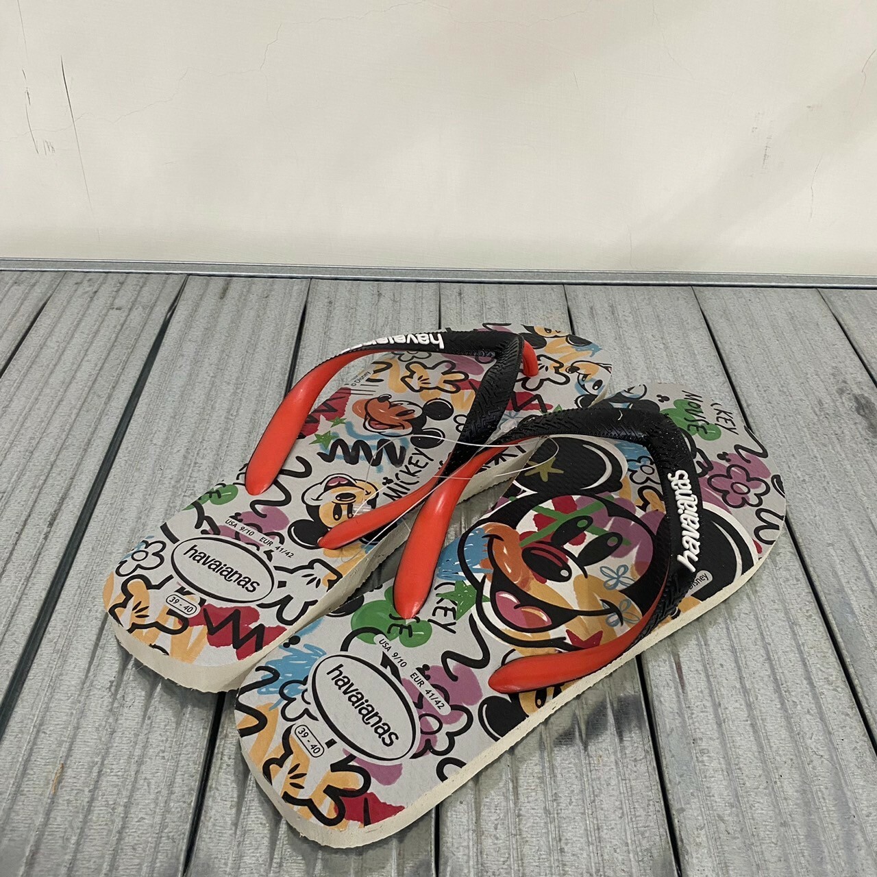 Havaianas 哈瓦仕 拖鞋 夾腳拖 塗鴉米奇 迪士尼系列 4123500-7461U