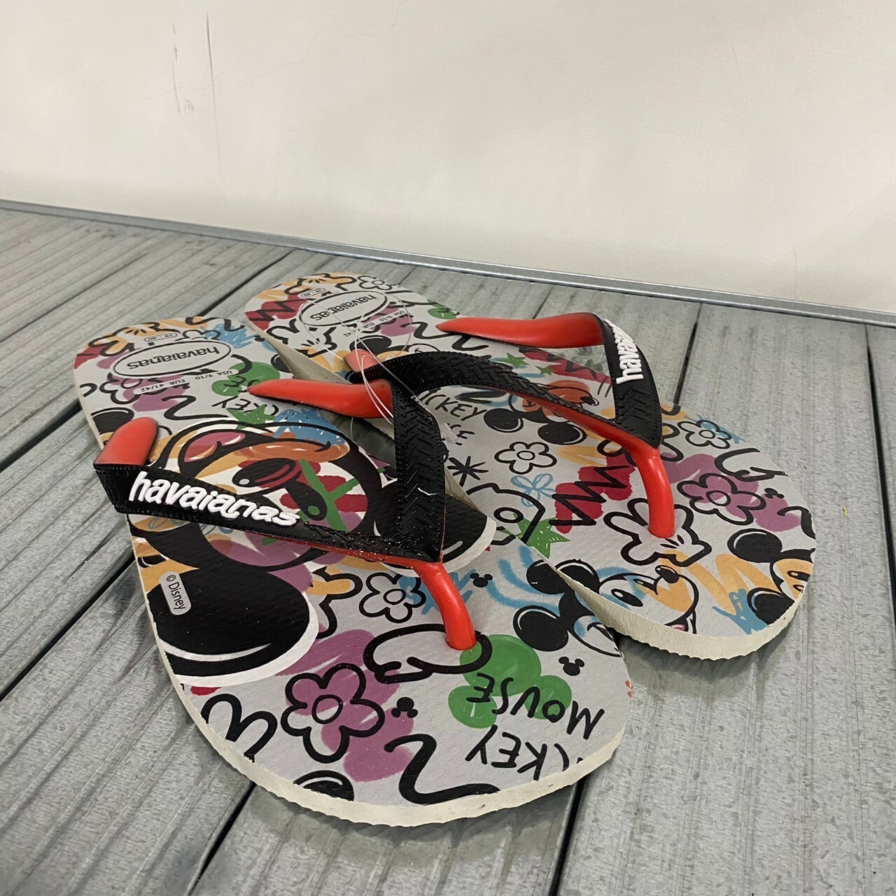 Havaianas 哈瓦仕 拖鞋 夾腳拖 塗鴉米奇 迪士尼系列 4123500-7461U