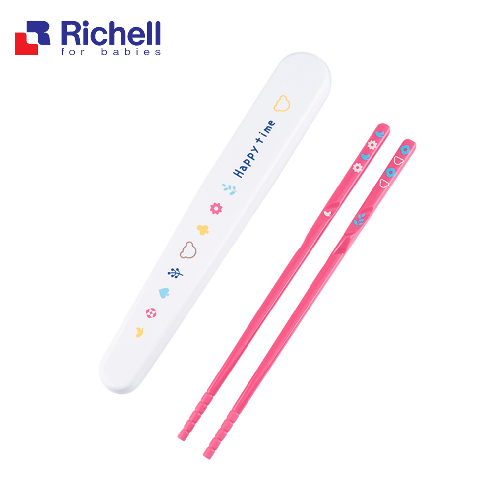 【Richell 利其爾】兒童學習訓練筷第二階段 - 粉色 (適用4歲以上) (右手用)