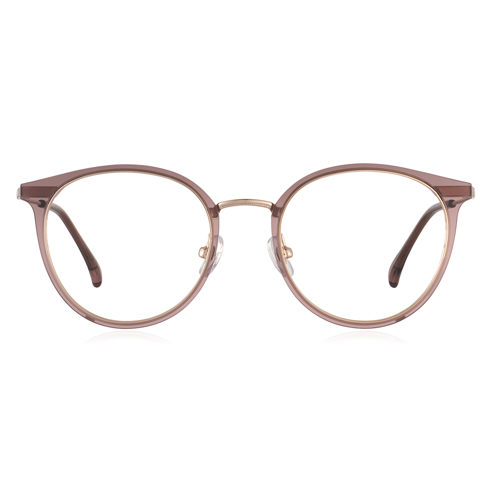 清透亮時尚款大圓框眼鏡-三色可選