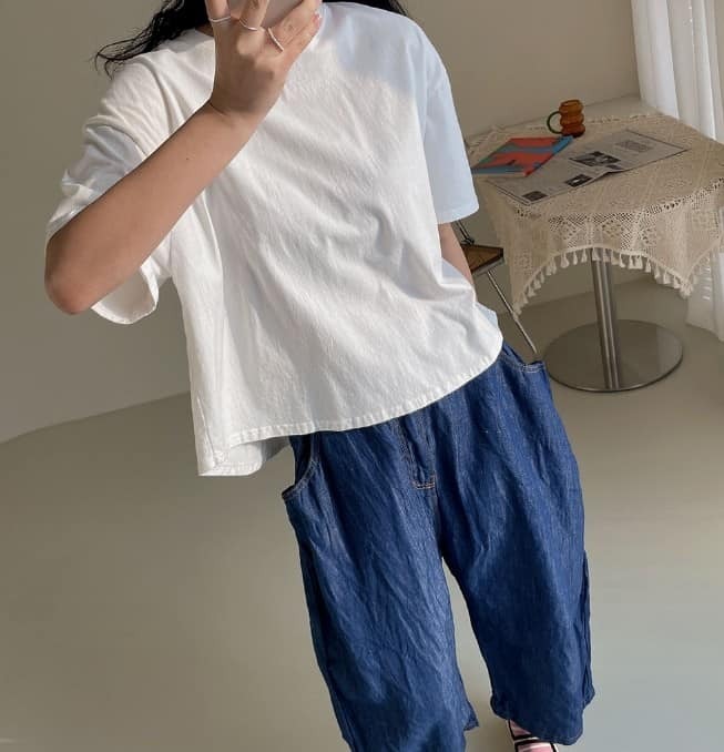 ᴴᴼᵀ ▸▸店長推薦◃◃春夏新款/後洞下開叉短版上衣 MANIFEST正韓🇰🇷