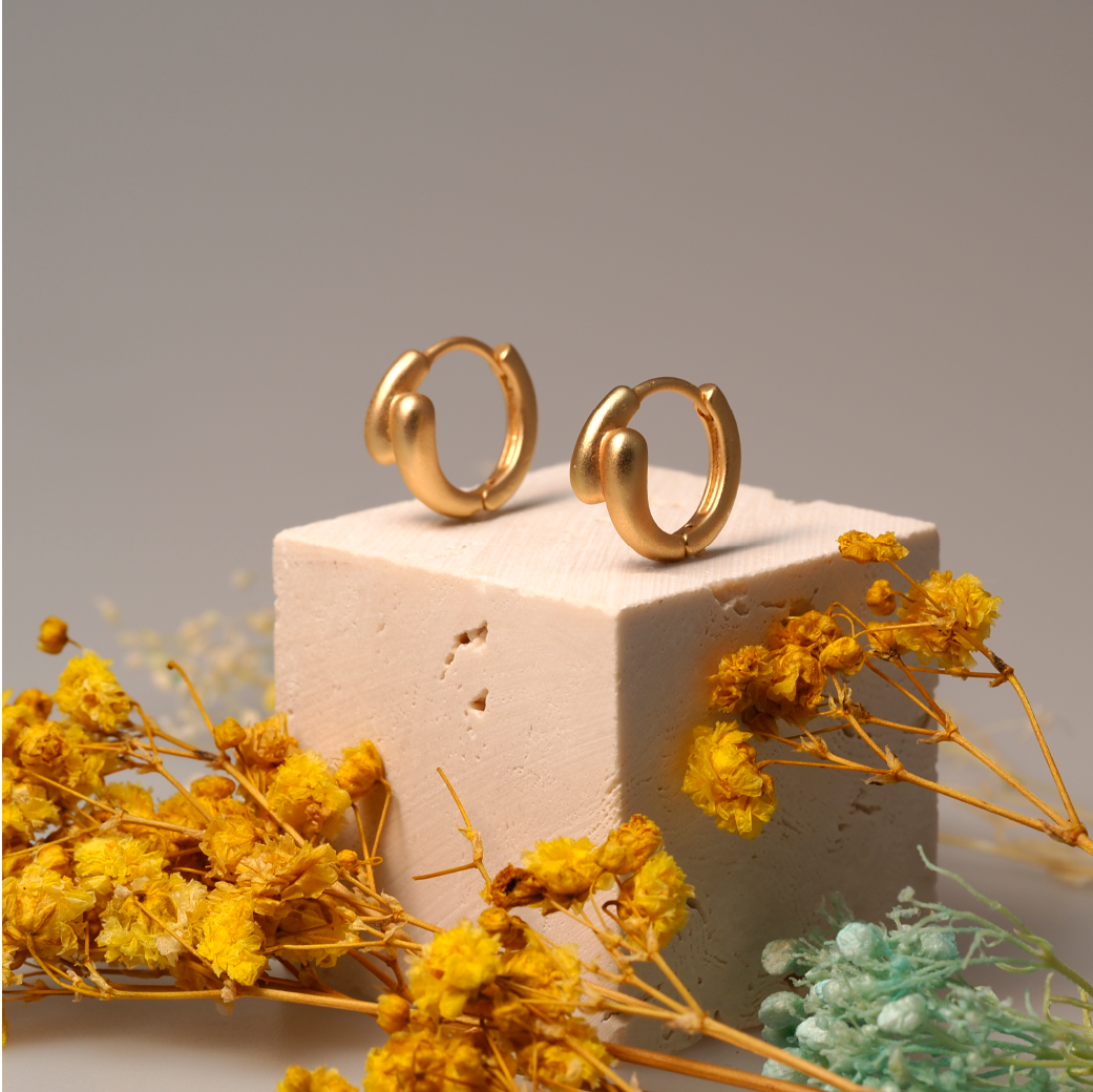 【AOI】今天進度超車囉-S925純銀耳環-亮金/霧金/亮銀/霧銀