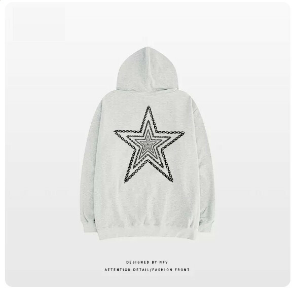 熱推連帽衛衣【M-3XL】【白灰色-薄款】(下單後聯絡客服確認發貨尺碼) 