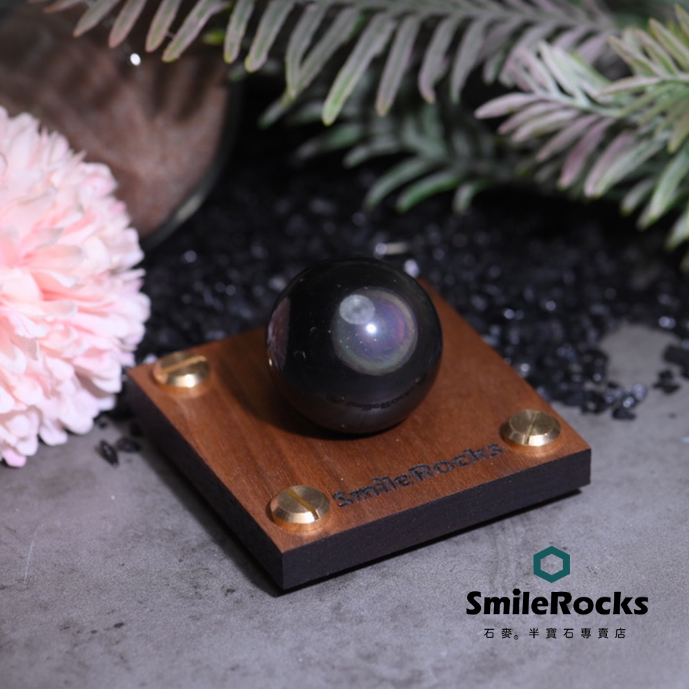 【石麥SmileRocks】彩虹黑曜球 (直徑2.9cm)