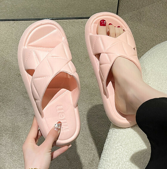 Popular versatile sandals [EVA cross strap - pink] (Size: 36-41) [Please contact customer service to confirm the delivery size after placing the order]