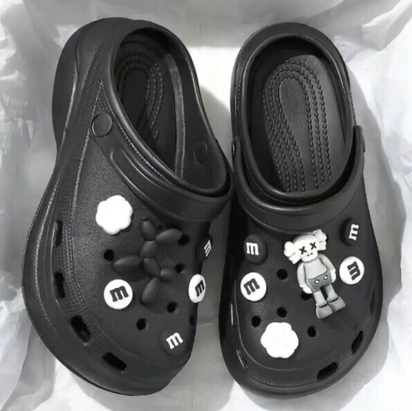 Popular thick-soled beach shoes [36-41 sizes] [6002 black [Sesame Street]] (contact customer service after placing the order to confirm the delivery size)
