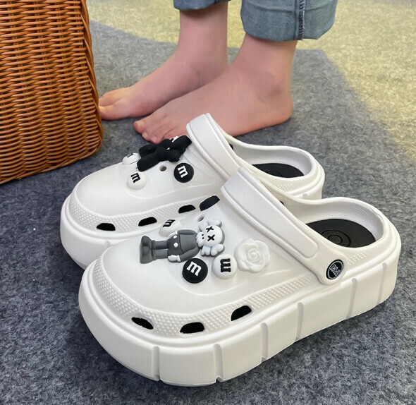 Popular thick-soled beach shoes [36-41 sizes] [5016 white [Sesame Street]] (contact customer service after placing the order to confirm the delivery size)