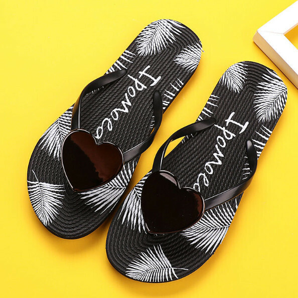 Popular love flip-flops [35-40 sizes] [black] (contact customer service after placing the order to confirm the delivery size)