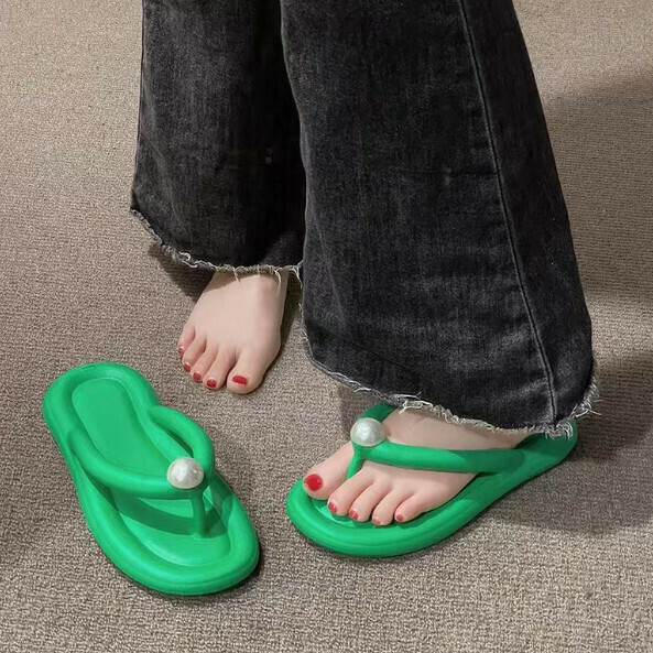 Popular candy-colored flip-flops [36-41 sizes] [green] (contact customer service after placing the order to confirm the delivery size)
