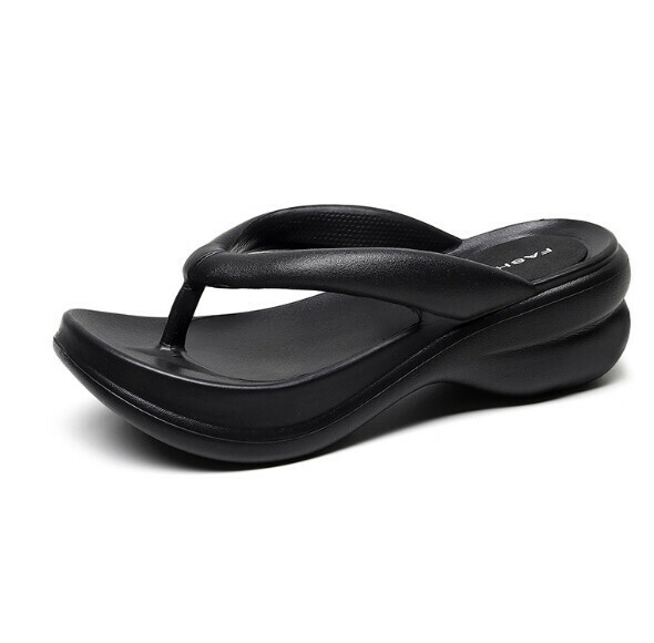 Popular casual flip-flops [35-40 sizes] [5012 black light plate] (contact customer service after placing the order to confirm the delivery size)
