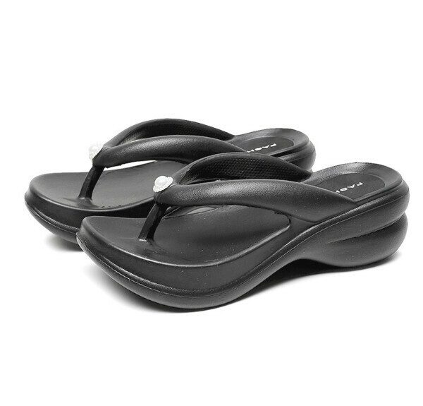 Popular casual flip-flops [35-40 sizes] [5012 black pearl] (contact customer service after placing the order to confirm the delivery size)