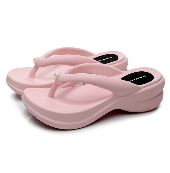 Popular casual flip-flops [35-40 sizes] [5012 pink pearls] (contact customer service after placing the order to confirm the delivery size)