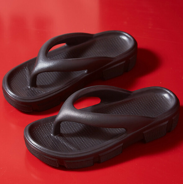 Popular casual flip-flops [35-40 sizes] [8009 black light plate] (contact customer service after placing the order to confirm the delivery size)