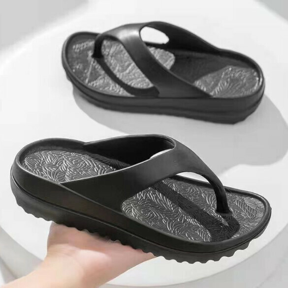 Popular casual flip-flops [35-40 sizes] [6005 black light plate] (contact customer service after placing the order to confirm the delivery size)
