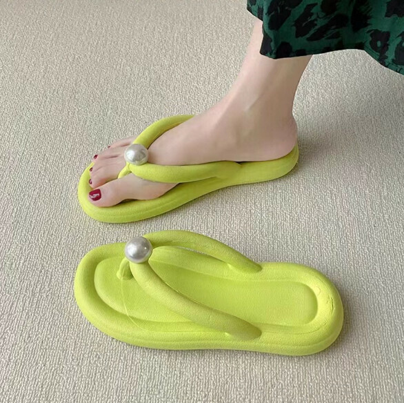 Popular casual flip-flops [35-40 sizes] [8013 light green pearl] (contact customer service after placing the order to confirm the delivery size)