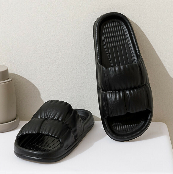 爆款踩屎感涼拖鞋【36-45碼】【黑色】(下單後聯絡客服確認發貨尺碼) 