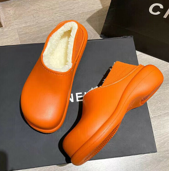 爆款踩屎感棉拖鞋【34-45碼】【橘色-光板】(下單後聯絡客服確認發貨尺碼) 