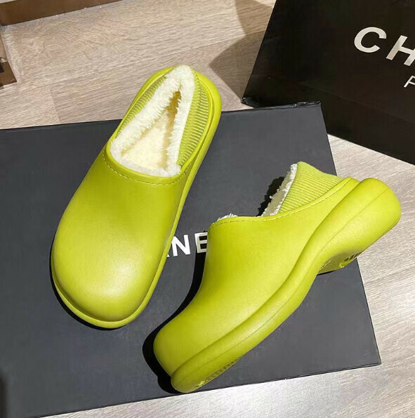 爆款踩屎感棉拖鞋【34-45碼】【綠色-光板】(下單後聯絡客服確認發貨尺碼) 