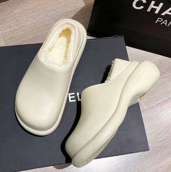 爆款踩屎感棉拖鞋【34-45碼】【白色-光板】(下單後聯絡客服確認發貨尺碼) 