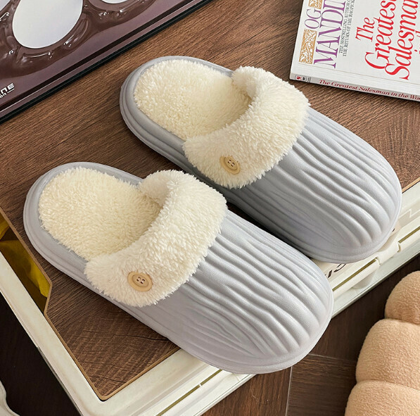爆款厚底棉拖鞋【40-45碼】【灰色】(下單後聯絡客服確認發貨尺碼) 