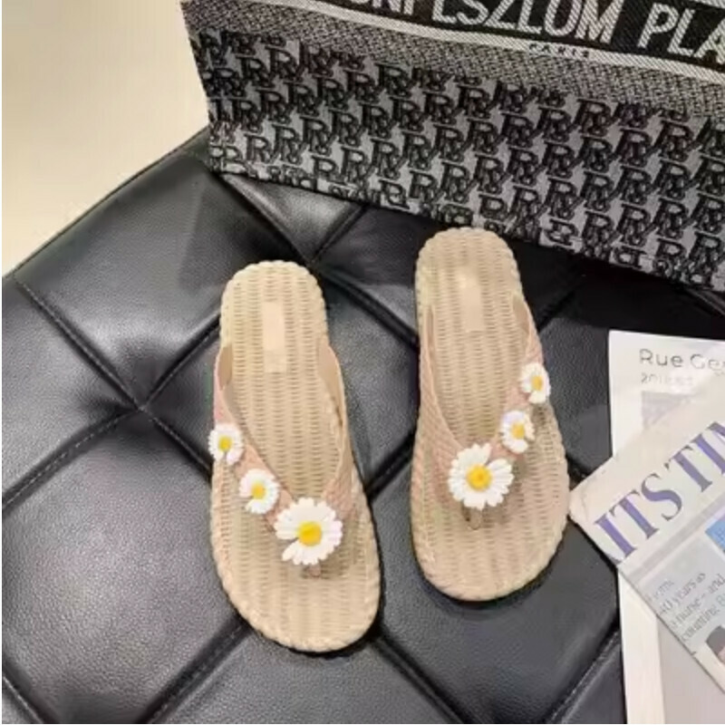 熱推室內小雛菊人字拖拖鞋【小雛菊三花-粉色 36-41碼】【下單后聯絡客服確認發貨尺碼 】