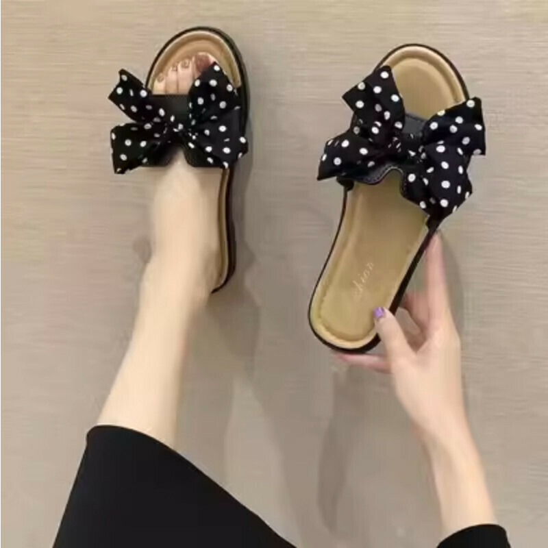 Hot recommended outdoor sandals [Bow Tie Black Size 36-41] [Contact customer service after placing order to confirm delivery size]