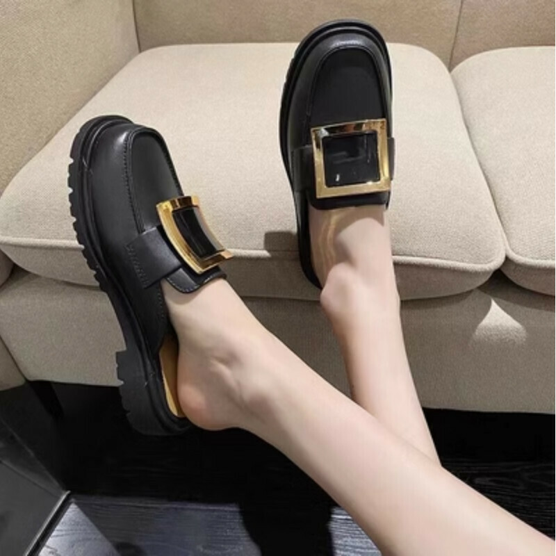 Hot recommended outdoor sandals [square buckle thick sole, black, size 36-40] [contact customer service after placing order to confirm delivery size]