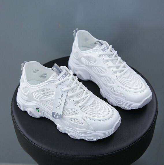 熱推透氣網面運動鞋（CJ8802-1白灰色）【35-40碼】【下單後聯絡客服確認發貨尺碼】