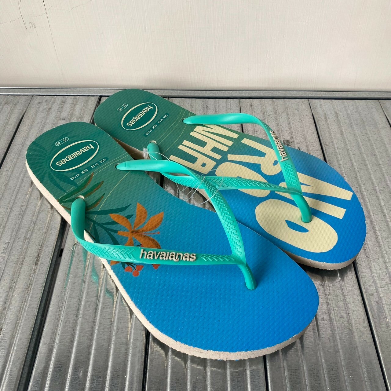 Havaianas 哈瓦仕 拖鞋 夾腳拖 藍色 椰子樹 4148968-0121W