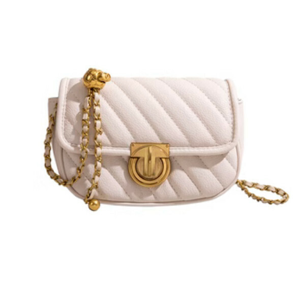 Hot recommended rhombus chain crossbody bag (off-white)