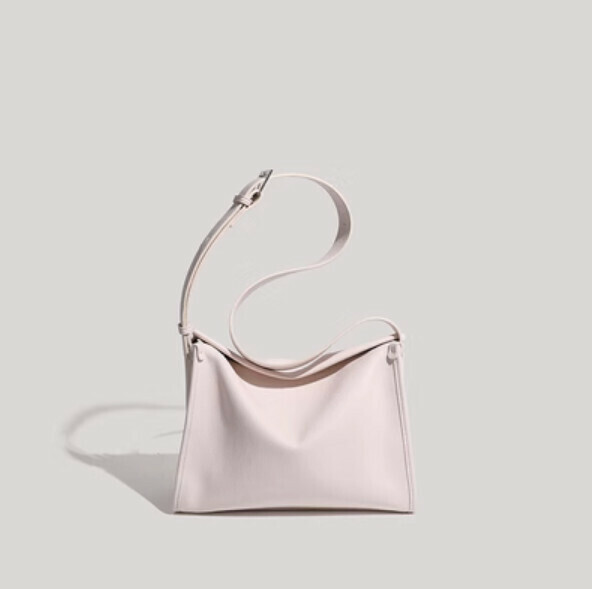 Hot recommended large capacity simple shoulder crossbody bag (white)