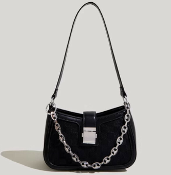 Hot Recommended Fashion Baguette Crossbody Bag (Black)